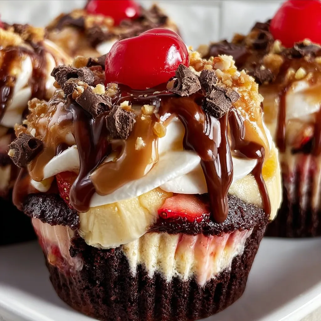 Heavenly Chocolate Banana Split Cupcakes | Decadent Dessert Recipe
