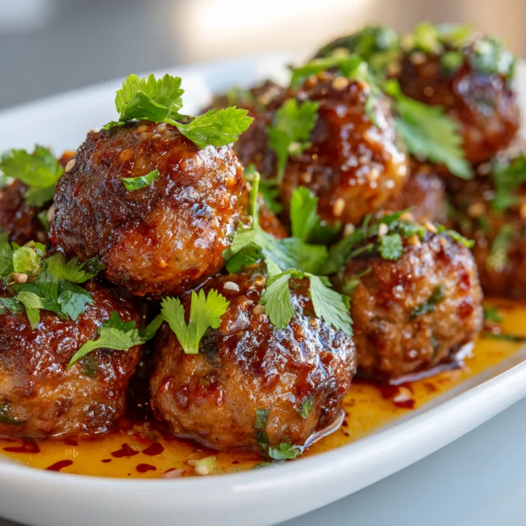 Spicy Honey Sriracha Meatballs Recipe | Sweet &amp; Tangy Appetizer