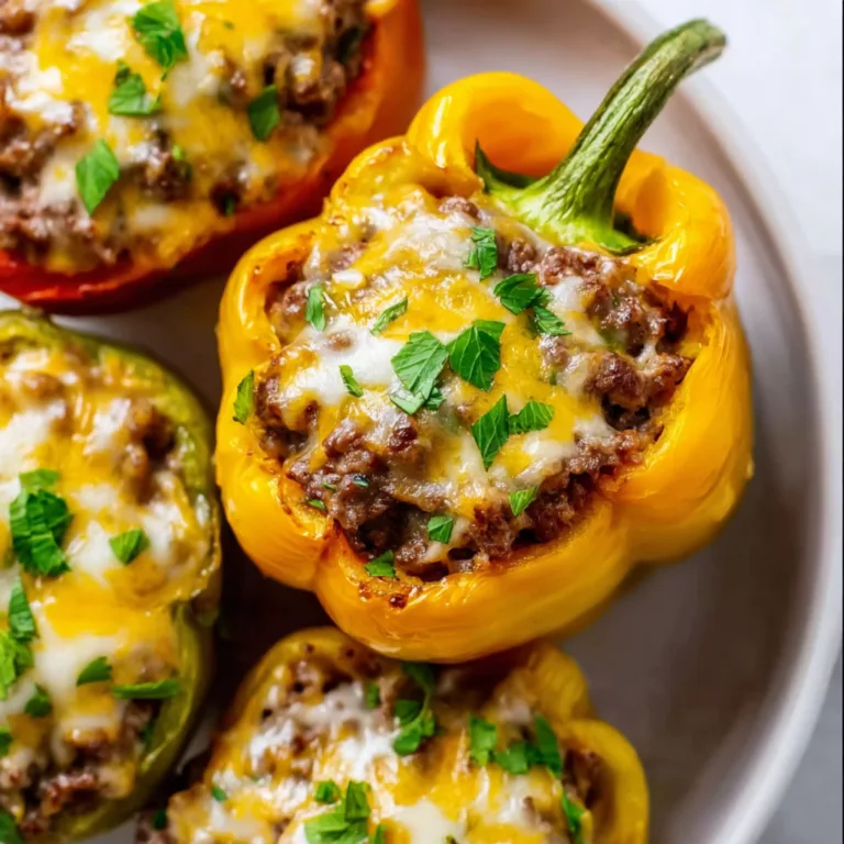 Low-Carb Keto Cheeseburger Stuffed Peppers Recipe – Healthy & Delicious Meal