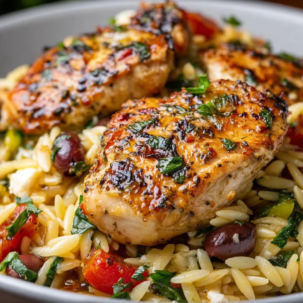 Mediterranean Chicken Orzo Recipe | Easy &amp; Healthy Dinner Idea
