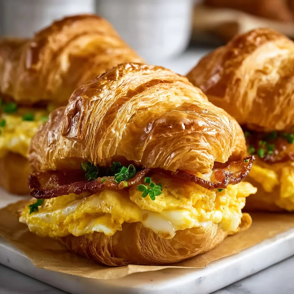 Delicious Mustard Croissant Breakfast Sandwiches | Easy Morning Recipe