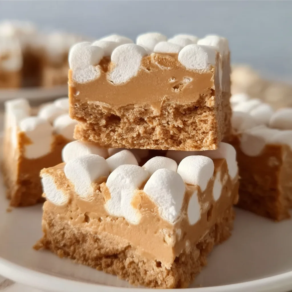 No-Bake Peanut Butter Marshmallow Squares Recipe – Easy &amp; Delicious Dessert