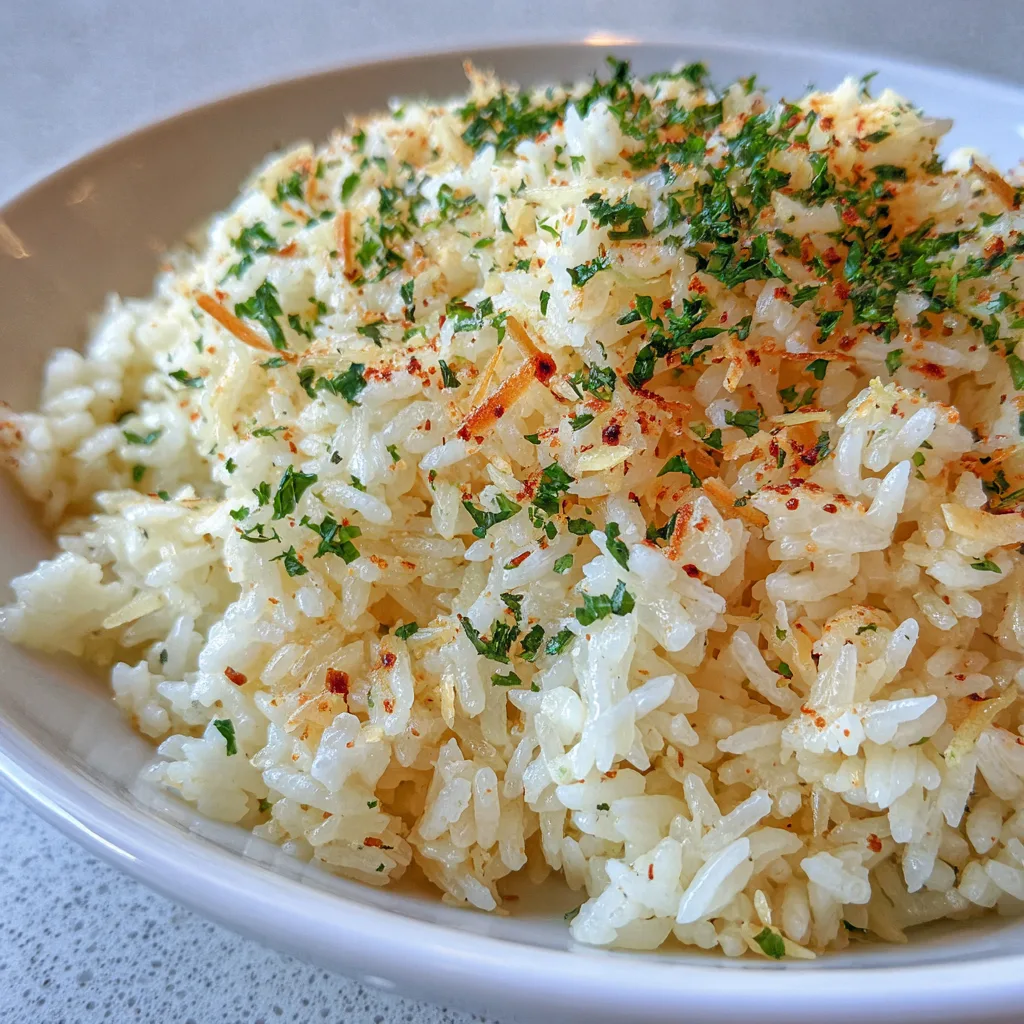 Delicious Parmesan Garlic Rice Recipe | Easy &amp; Flavorful Side Dish