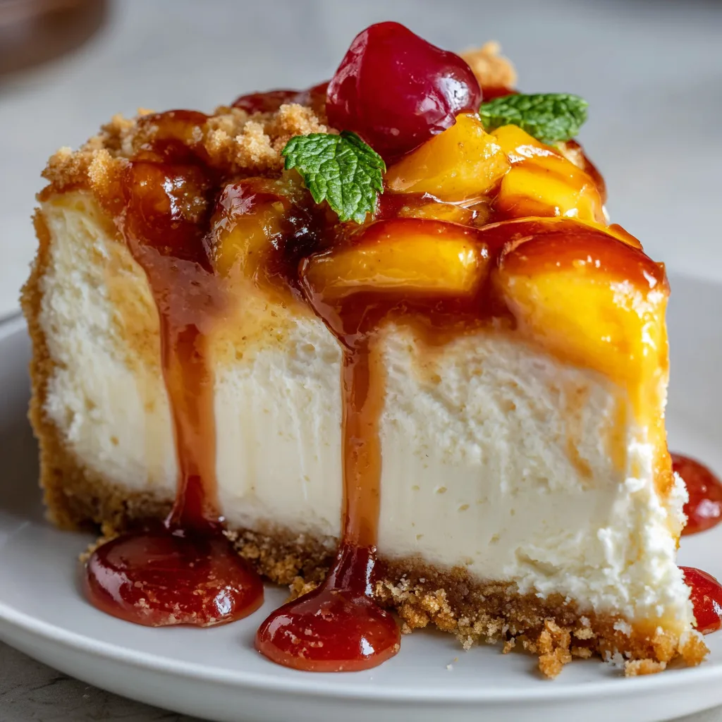 Delicious Peach Cobbler Cheesecake Recipe - Perfectly Sweet &amp; Creamy Dessert