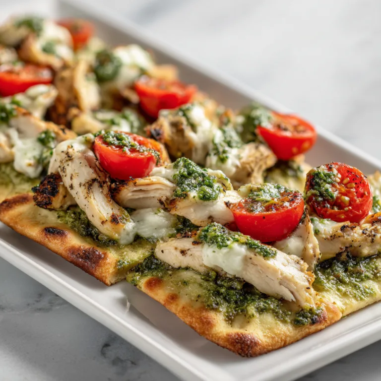 Delicious Pesto Chicken Flatbreads Recipe | Easy &amp; Flavorful Meal Idea