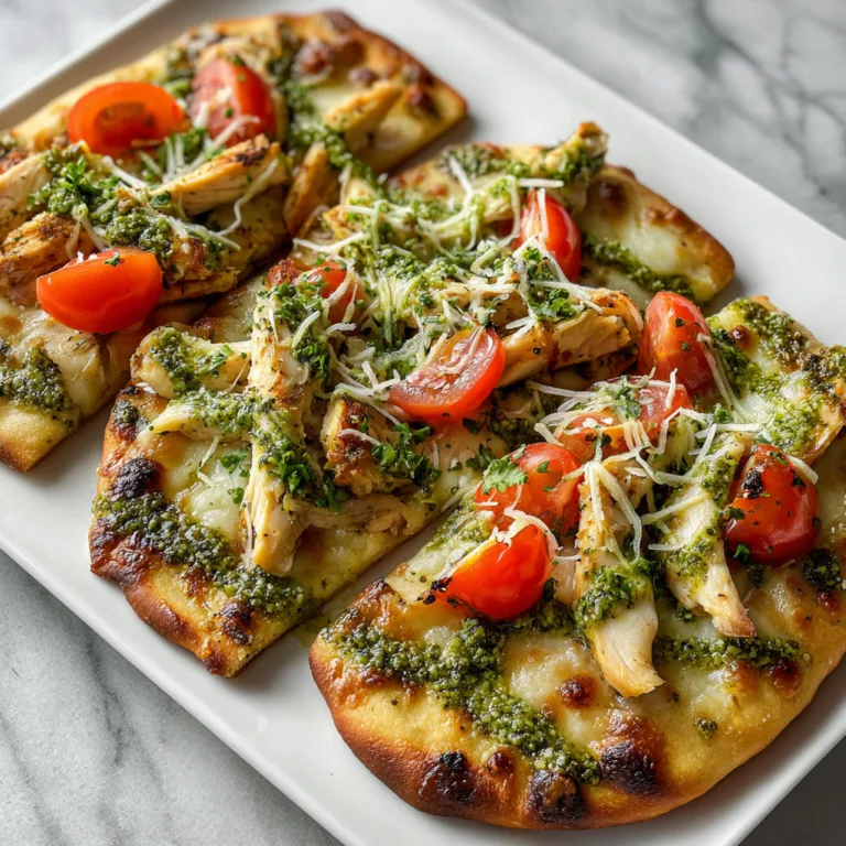 Delicious Pesto Chicken Flatbreads Recipe | Easy & Flavorful Meal Idea