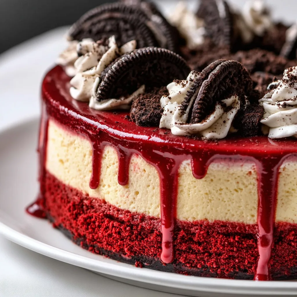 Decadent Red Velvet Oreo Cheesecake Recipe | Rich &amp; Creamy Dessert Delight