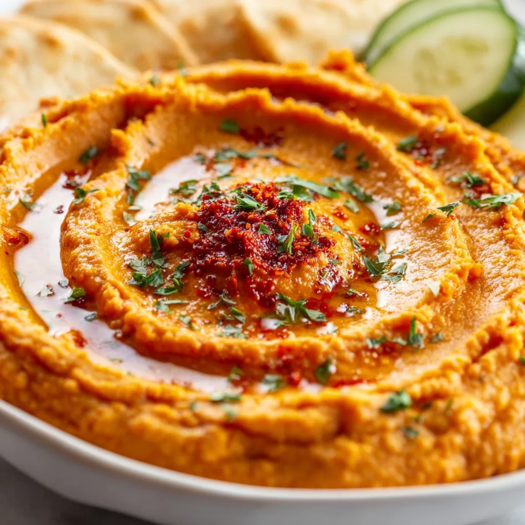 Delicious Roasted Red Pepper Hummus Recipe – Creamy &amp; Flavorful Dip