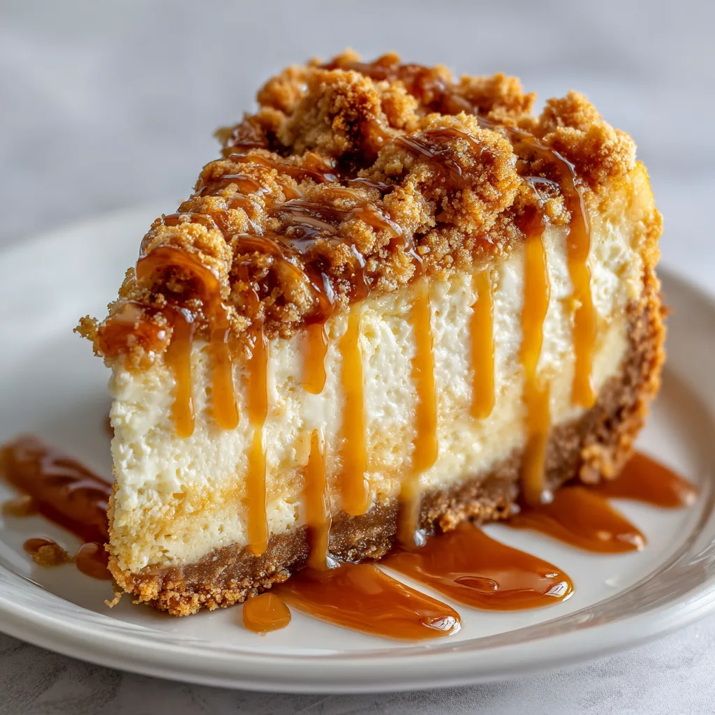Salted Caramel Apple Pie Cheesecake with Crumble – Decadent Dessert Recipe