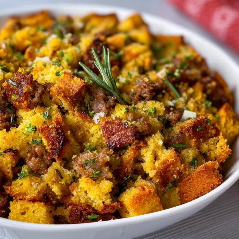 Delicious Southern Cornbread Stuffing with Sausage Recipe | Classic Holiday Side