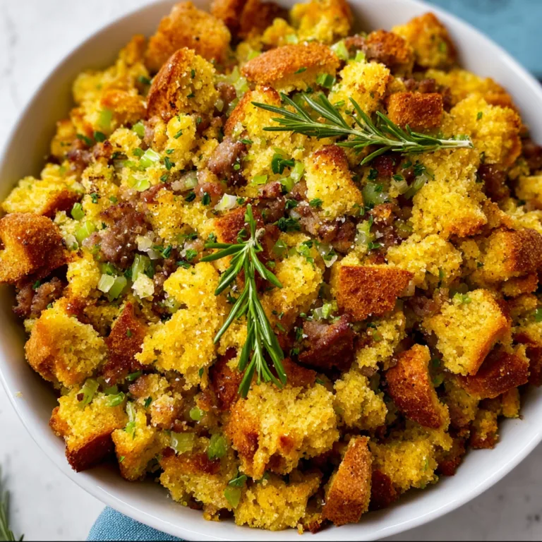 Delicious Southern Cornbread Stuffing with Sausage Recipe | Classic Holiday Side