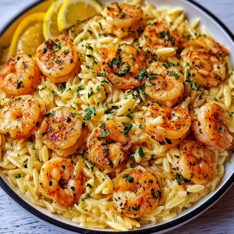 Delicious Shrimp Orzo in Lemon Garlic Sauce | Easy Seafood Pasta Recipe