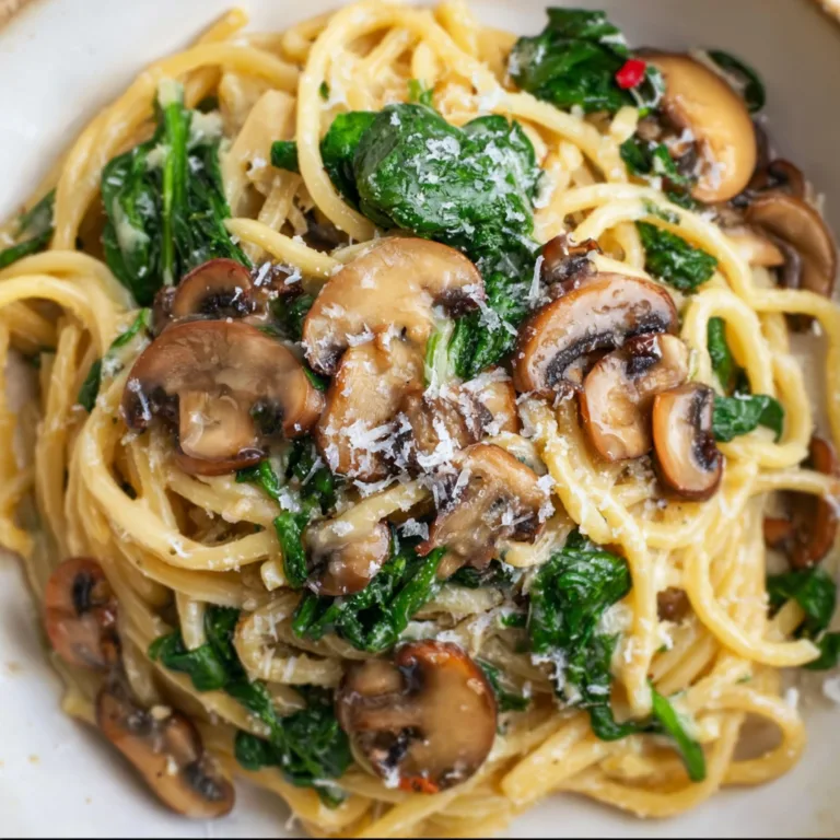 Delicious Spinach Mushroom Spaghetti Recipe | Easy & Healthy Pasta Dish