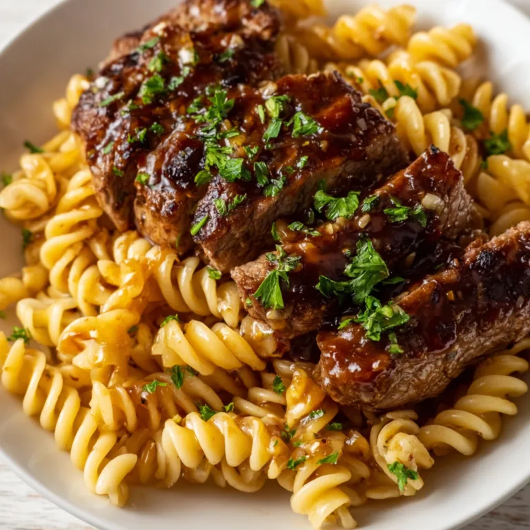 Sticky Honey Garlic Steak and Rotini Recipe | Easy, Flavorful Dinner Idea