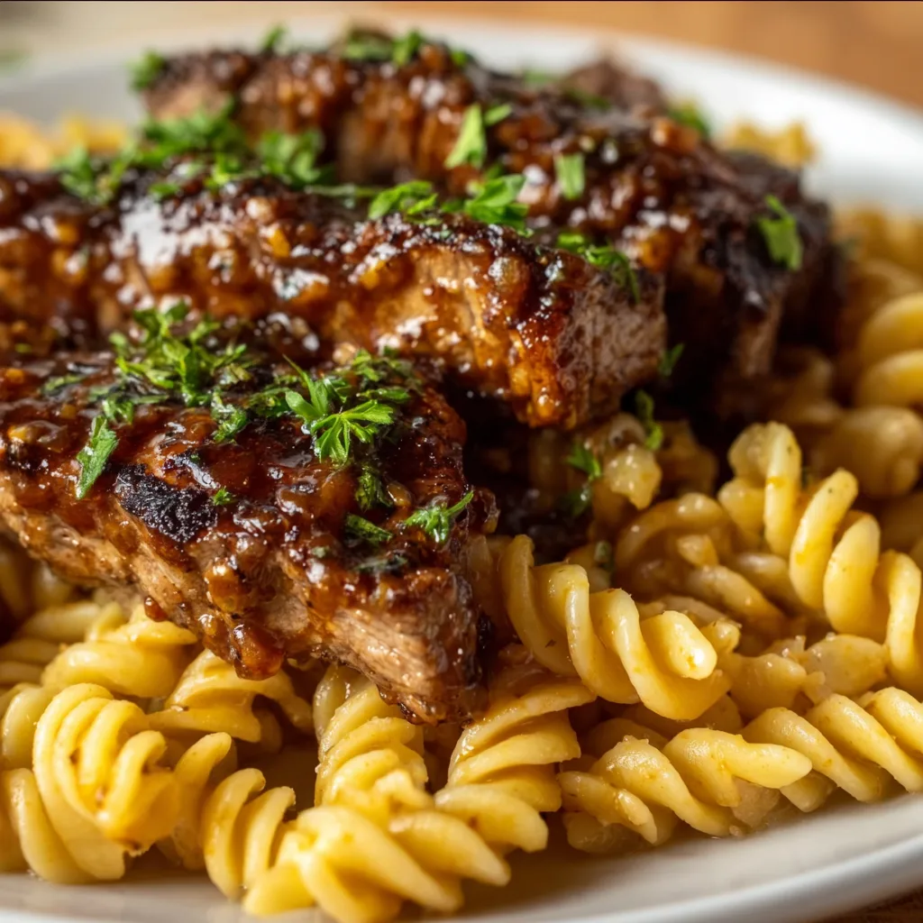 Sticky Honey Garlic Steak and Rotini Recipe | Easy, Flavorful Dinner Idea