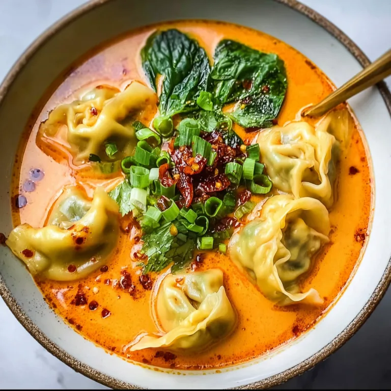 Authentic Thai Red Curry Wonton Soup Recipe | Spicy & Creamy Delight