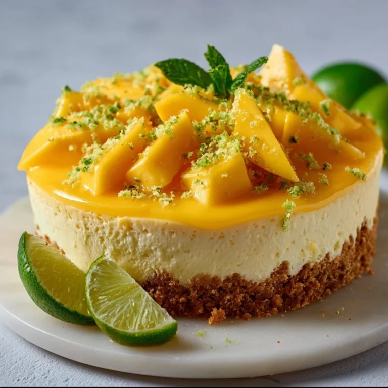 Tropical Mango Key Lime Cheesecake Recipe | Refreshing & Creamy Dessert