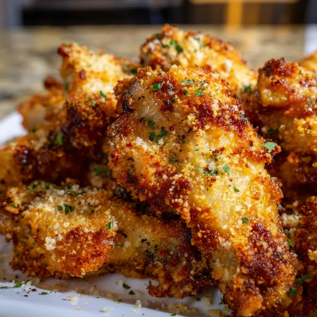 Crispy Air Fryer Parmesan Crusted Chicken Wings Recipe | Easy &amp; Delicious