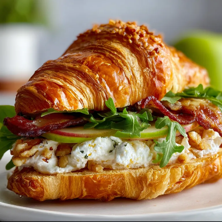 Delicious Apple & Goat Cheese Croissant Sandwich Recipe | Easy Gourmet Snack