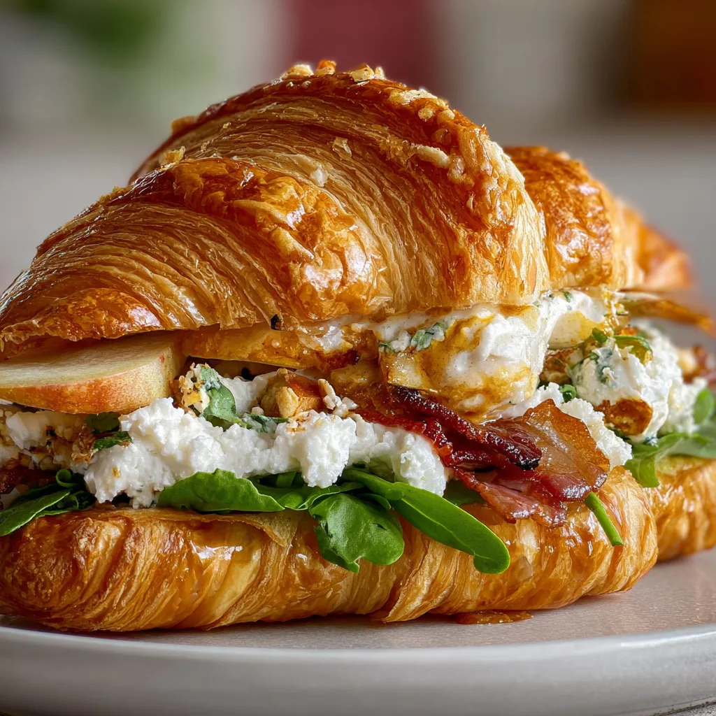 Delicious Apple &amp; Goat Cheese Croissant Sandwich Recipe | Easy Gourmet Snack