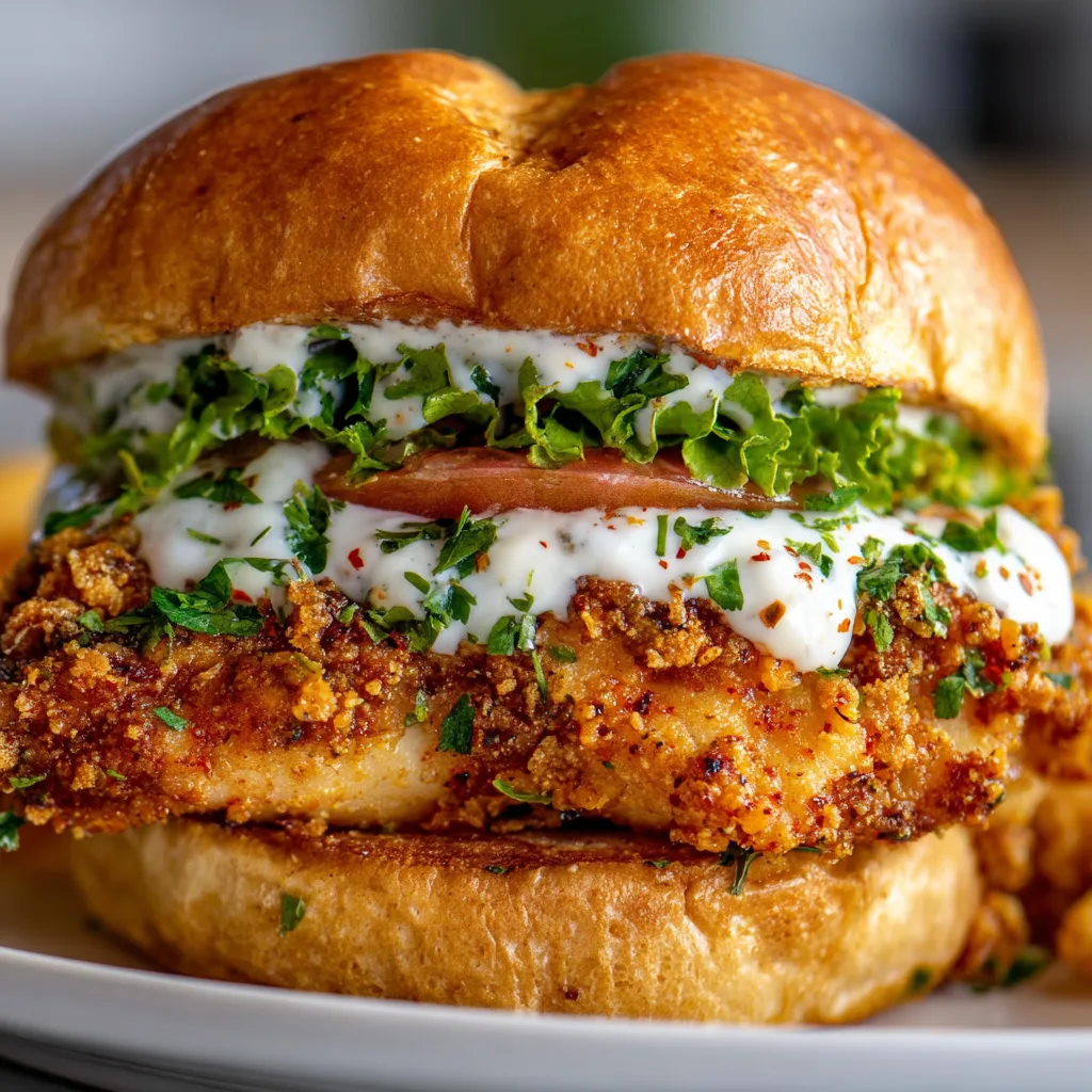 Cajun Crispy Chicken Sandwich with Garlic Aioli | Spicy &amp; Flavorful Delight