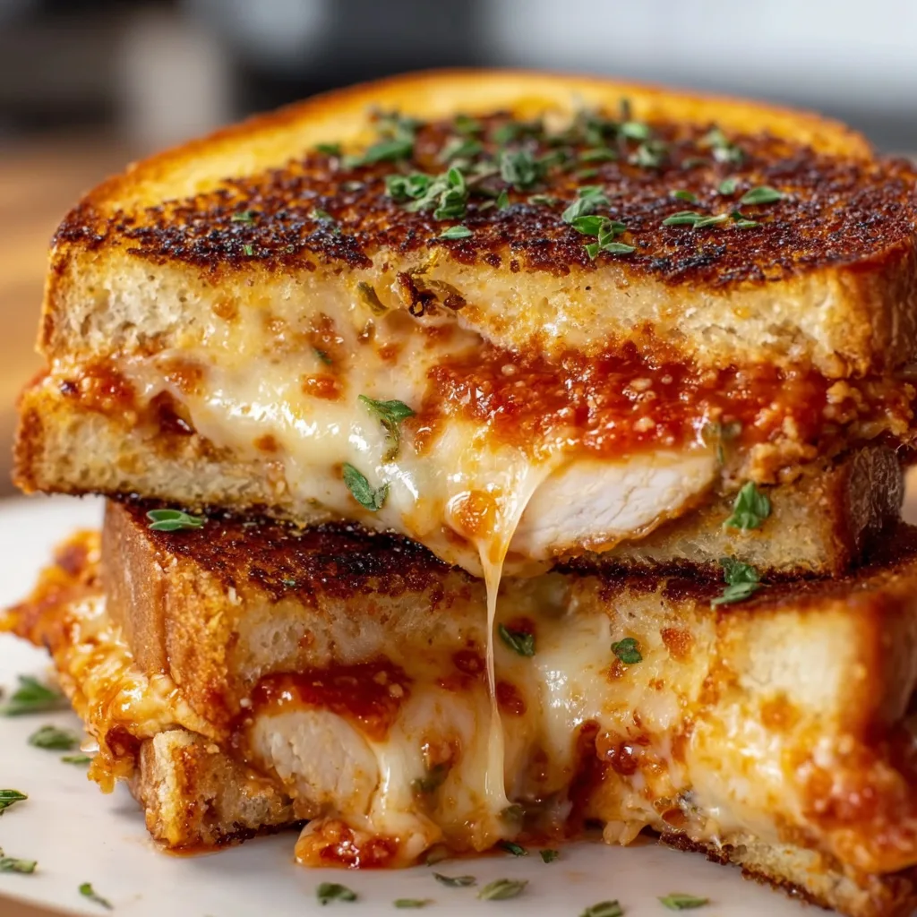 Delicious Chicken Parmesan Grilled Cheese Recipe | Easy &amp; Crispy Meal