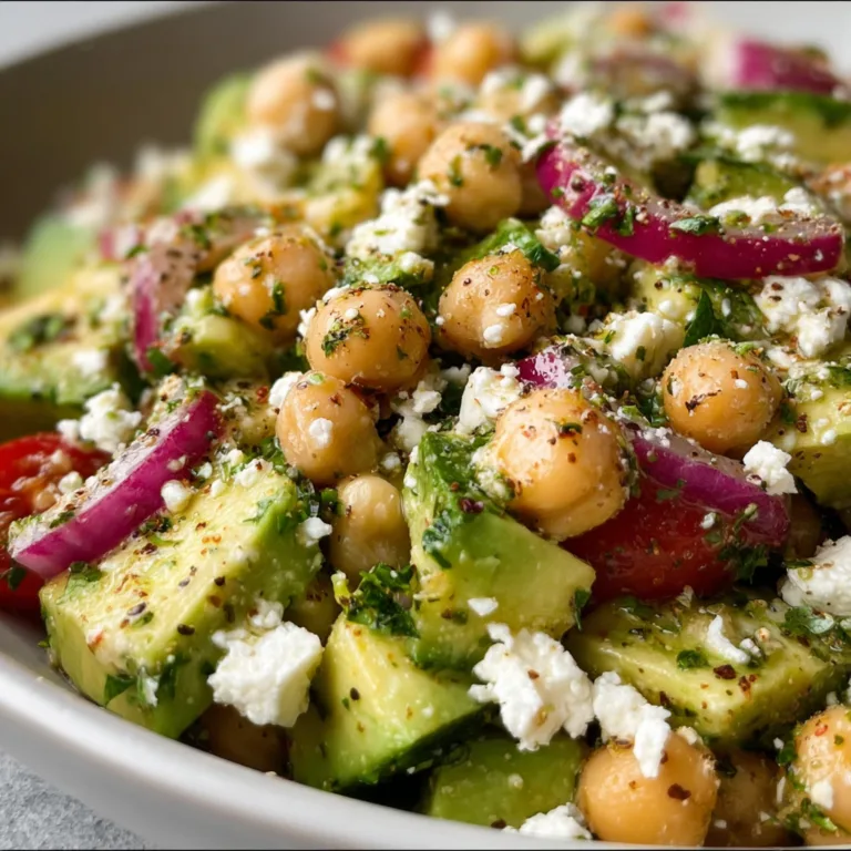 Fresh Chickpea Feta Avocado Salad Recipe | Healthy &amp; Easy Meal