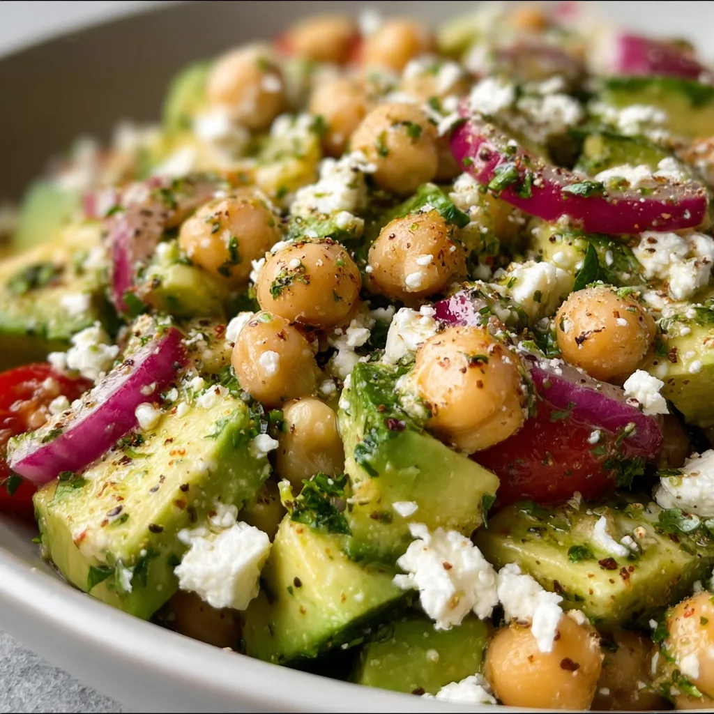 Fresh Chickpea Feta Avocado Salad Recipe | Healthy &amp; Easy Meal