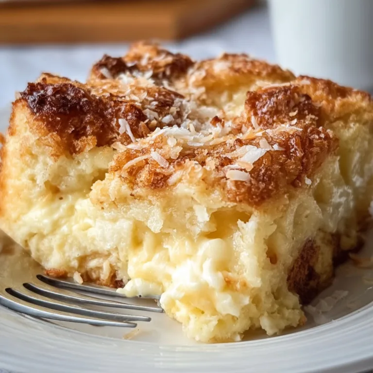 Delicious Coconut Cheesecake Bread Pudding Recipe | Creamy &amp; Easy Dessert