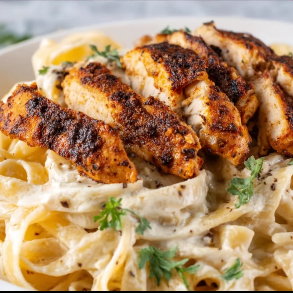 Creamy Blackened Chicken Alfredo Pasta Recipe | Easy &amp; Delicious Dinner