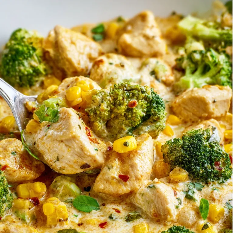 Delicious Creamy Chicken with Sweetcorn and Broccoli Recipe | Healthy &amp; Easy Meal