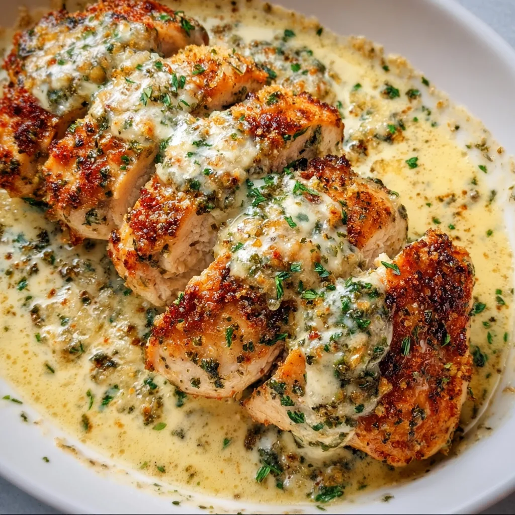 Creamy Parmesan Baked Caesar Chicken