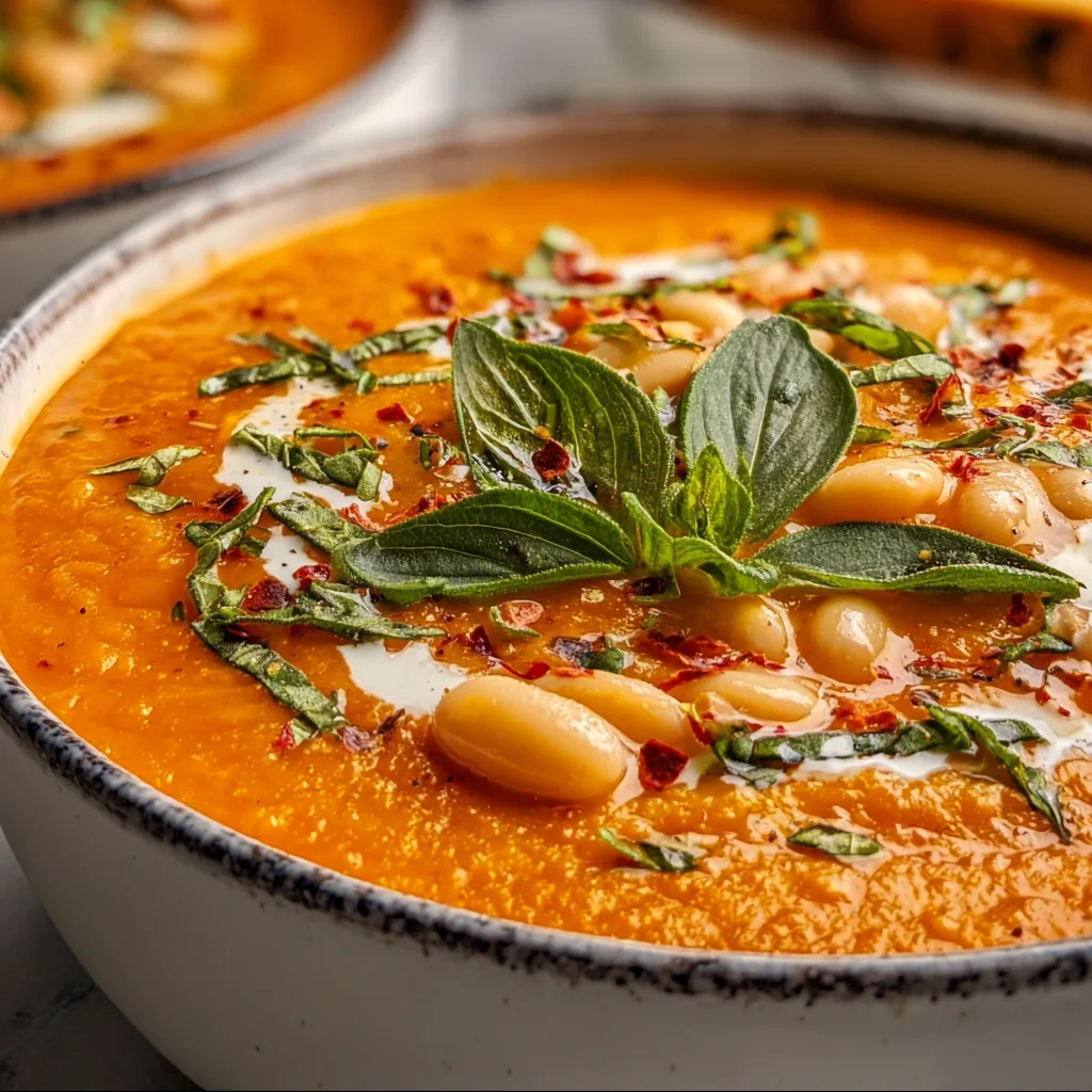 Creamy Tomato &amp; Cannellini Bean Soup Recipe | Easy, Healthy &amp; Delicious