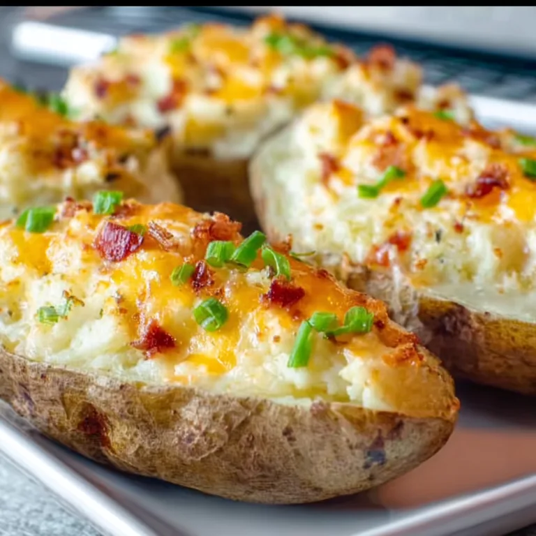 Fluffy Twice Baked Potatoes Recipe – Perfectly Creamy &amp; Crispy Side Dish