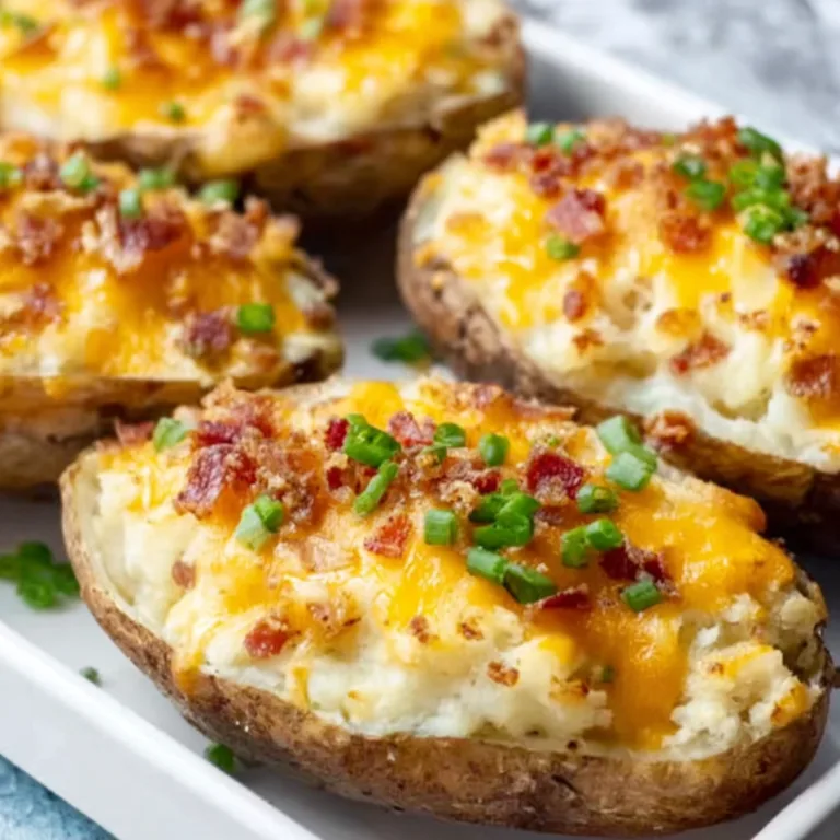 Fluffy Twice Baked Potatoes Recipe – Perfectly Creamy & Crispy Side Dish