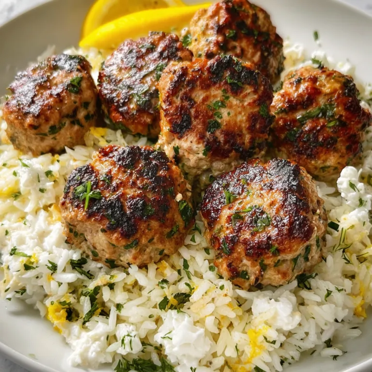 Authentic Greek Turkey Meatballs with Zesty Lemon Herb Rice Recipe