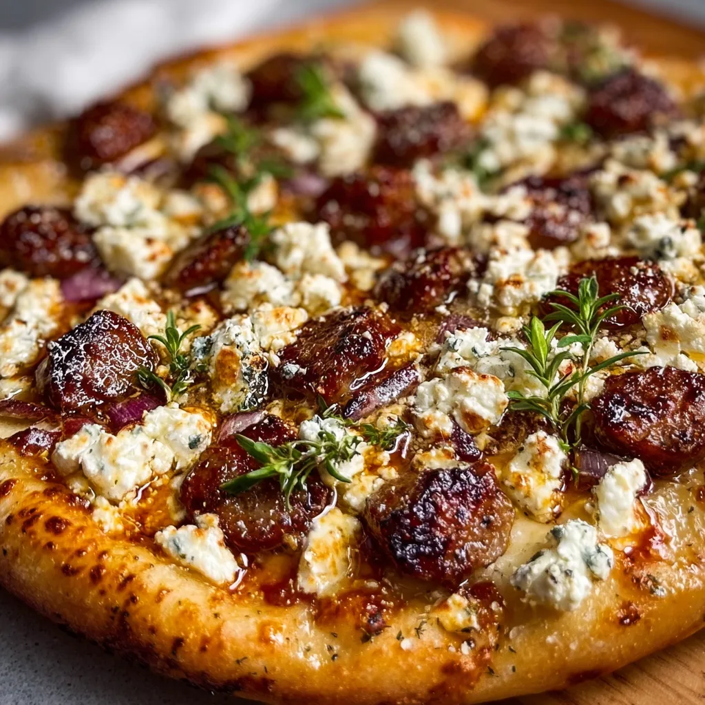 Hot Sausage Feta Honey Pizza Recipe | Spicy &amp; Sweet Gourmet Pizza Delight
