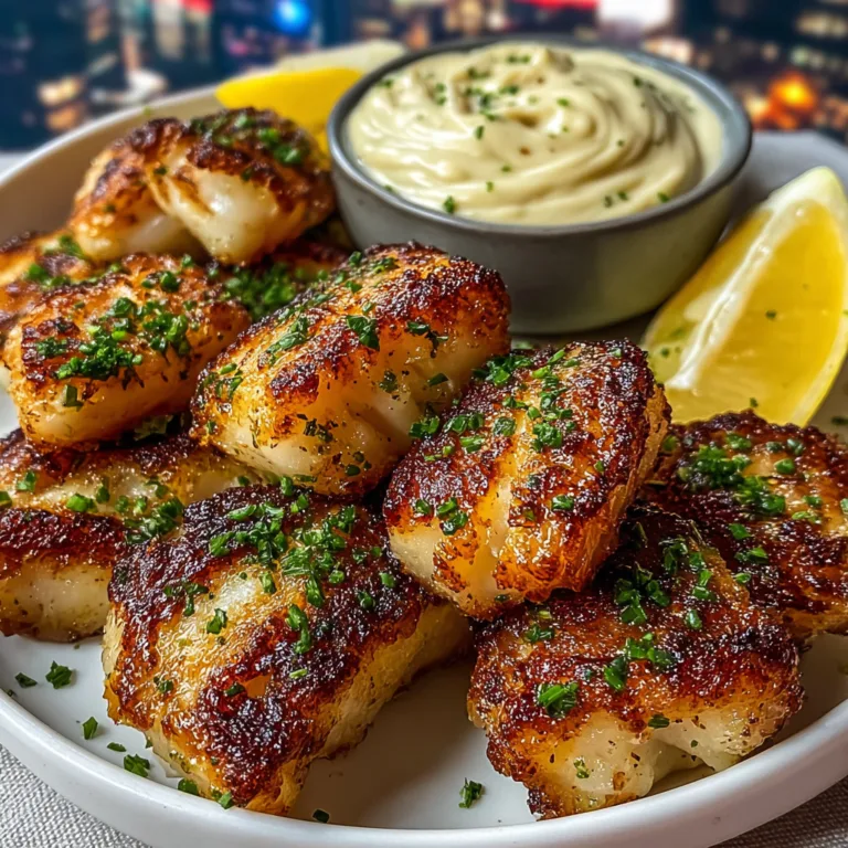 Crispy Lemon Butter Fish Bites with Garlic Aioli – Easy &amp; Delicious Seafood Recipe