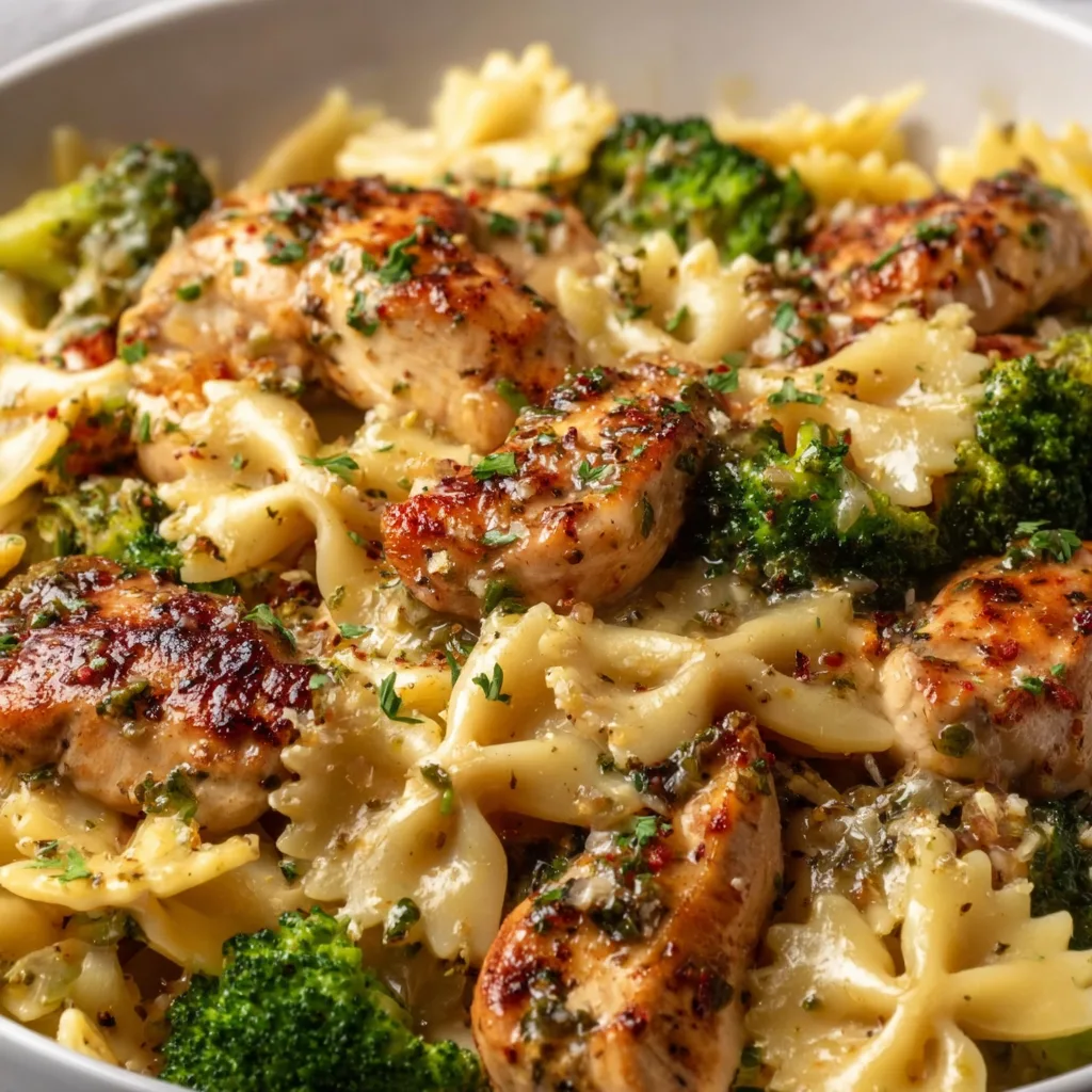 Lemon Garlic Bowtie Chicken with Broccoli Recipe | Easy &amp; Healthy Dinner