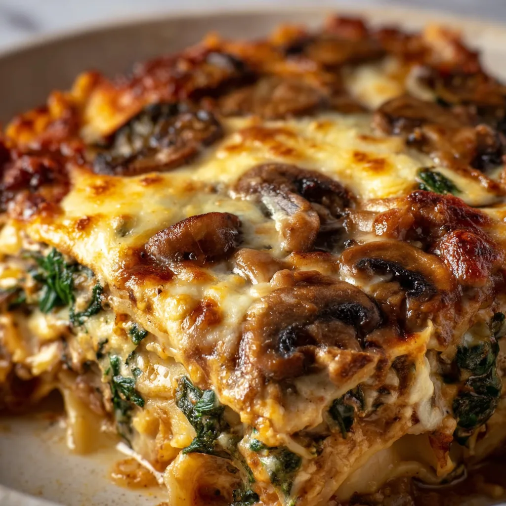 Delicious Mushroom and Spinach Lasagna Recipe | Easy Vegetarian Lasagna