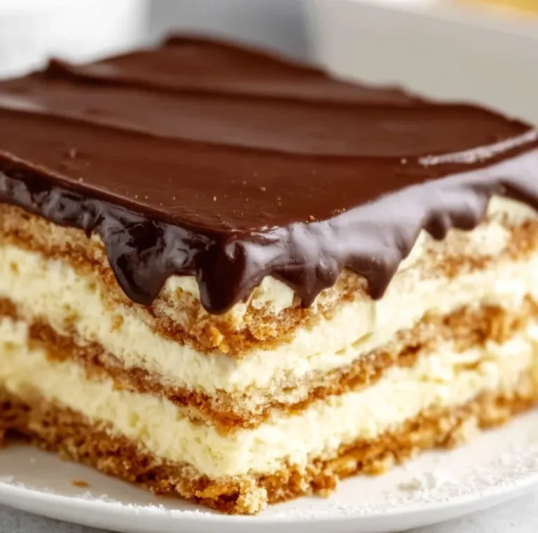 Delicious No Bake Eclair Cake with Rich Chocolate Ganache – Easy Dessert Recipe
