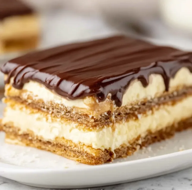 Delicious No Bake Eclair Cake with Rich Chocolate Ganache – Easy Dessert Recipe