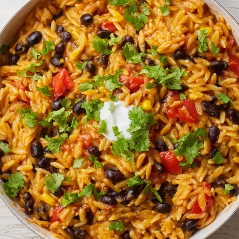 One Pot Taco Orzo with Black Beans | Easy & Delicious Mexican-Inspired Recipe