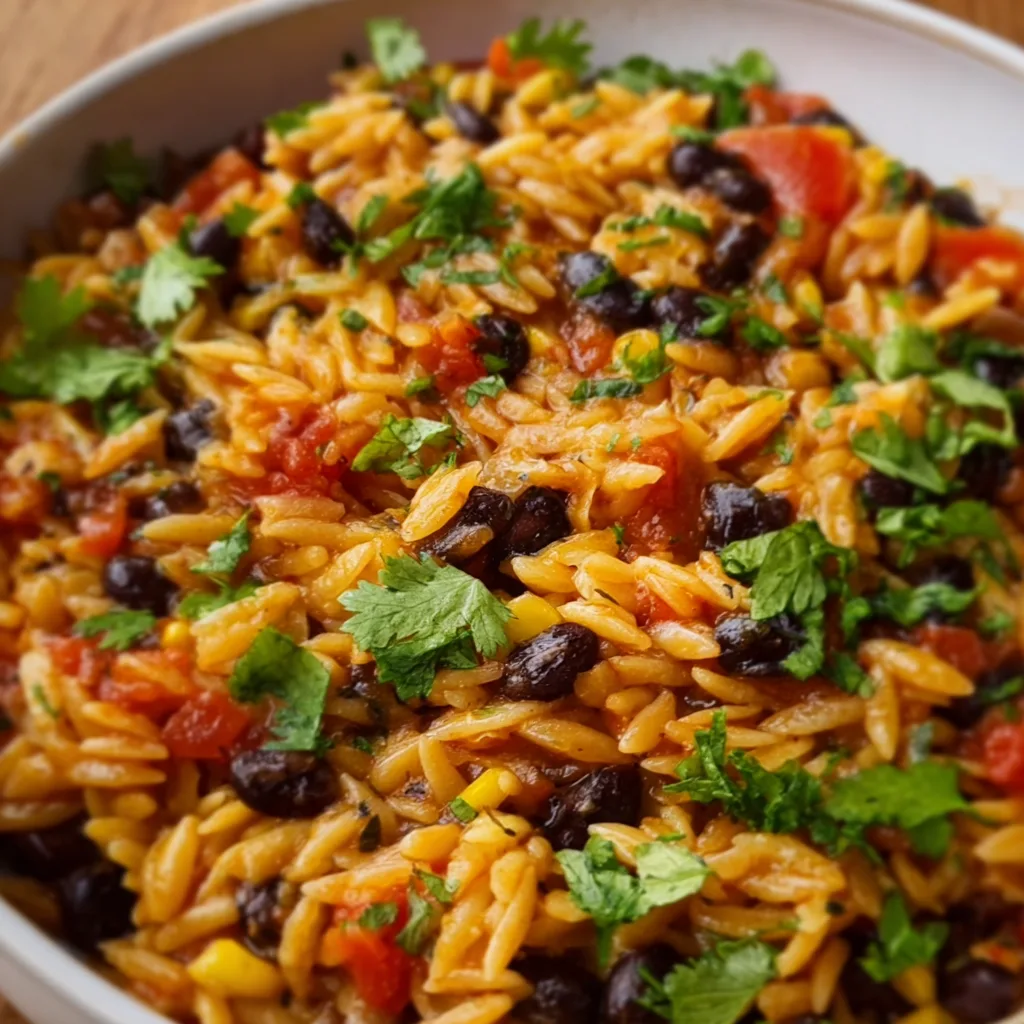 One Pot Taco Orzo with Black Beans | Easy &amp; Delicious Mexican-Inspired Recipe