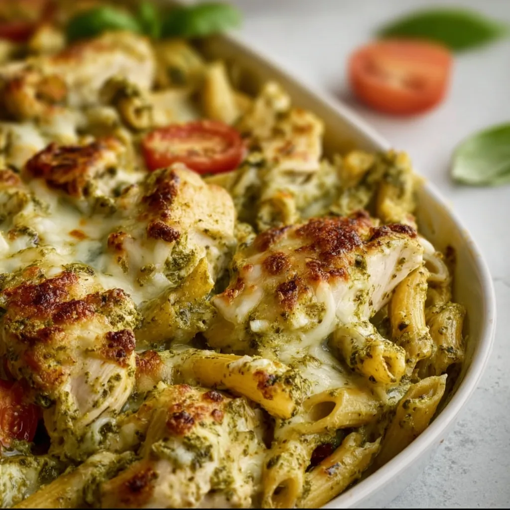 Delicious Pesto Chicken Pasta Bake Recipe | Easy &amp; Flavorful Dinner Idea