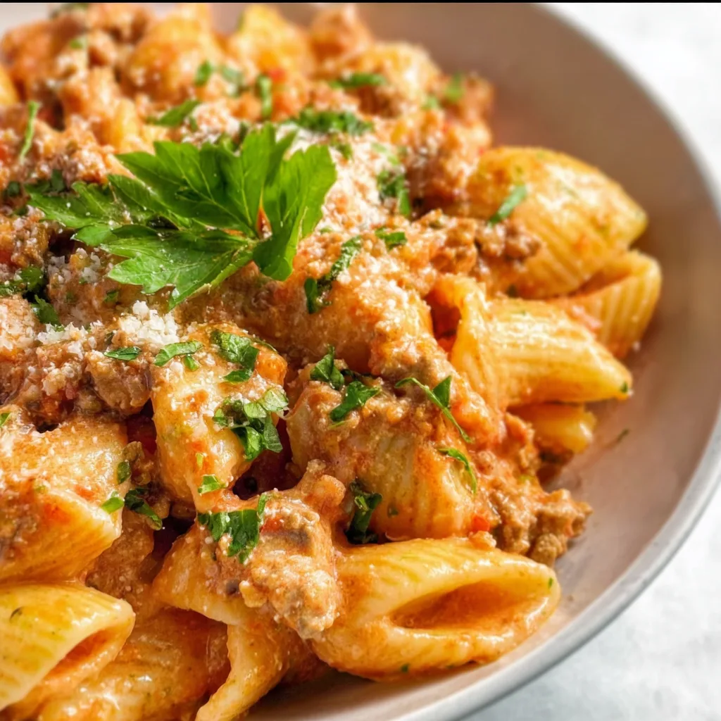 Delicious Pink Sauce Pasta with Ground Turkey Recipe | Easy &amp; Creamy Meal