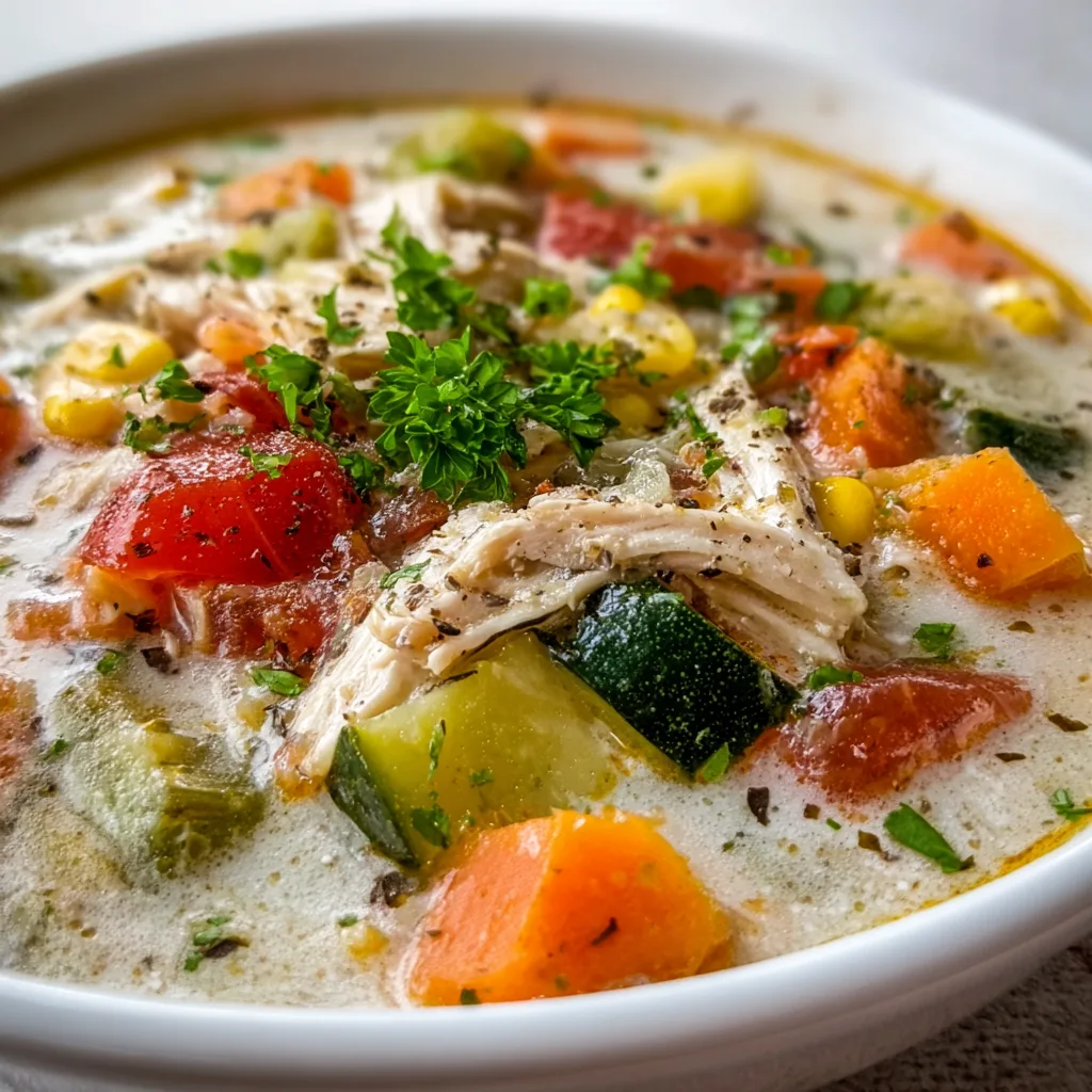 Hearty Ranch Chicken Veggie Soup Recipe | Easy &amp; Healthy Comfort Food