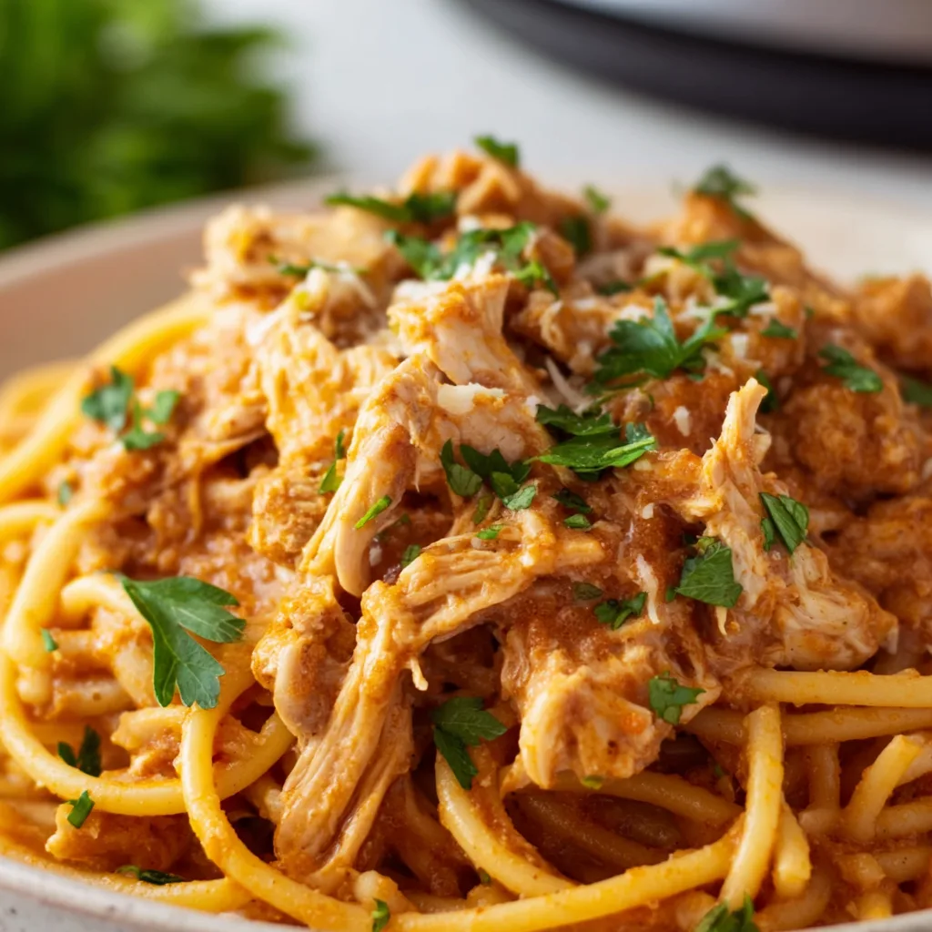 Easy Slow Cooker Chicken Spaghetti Recipe | Comforting &amp; Delicious Meal