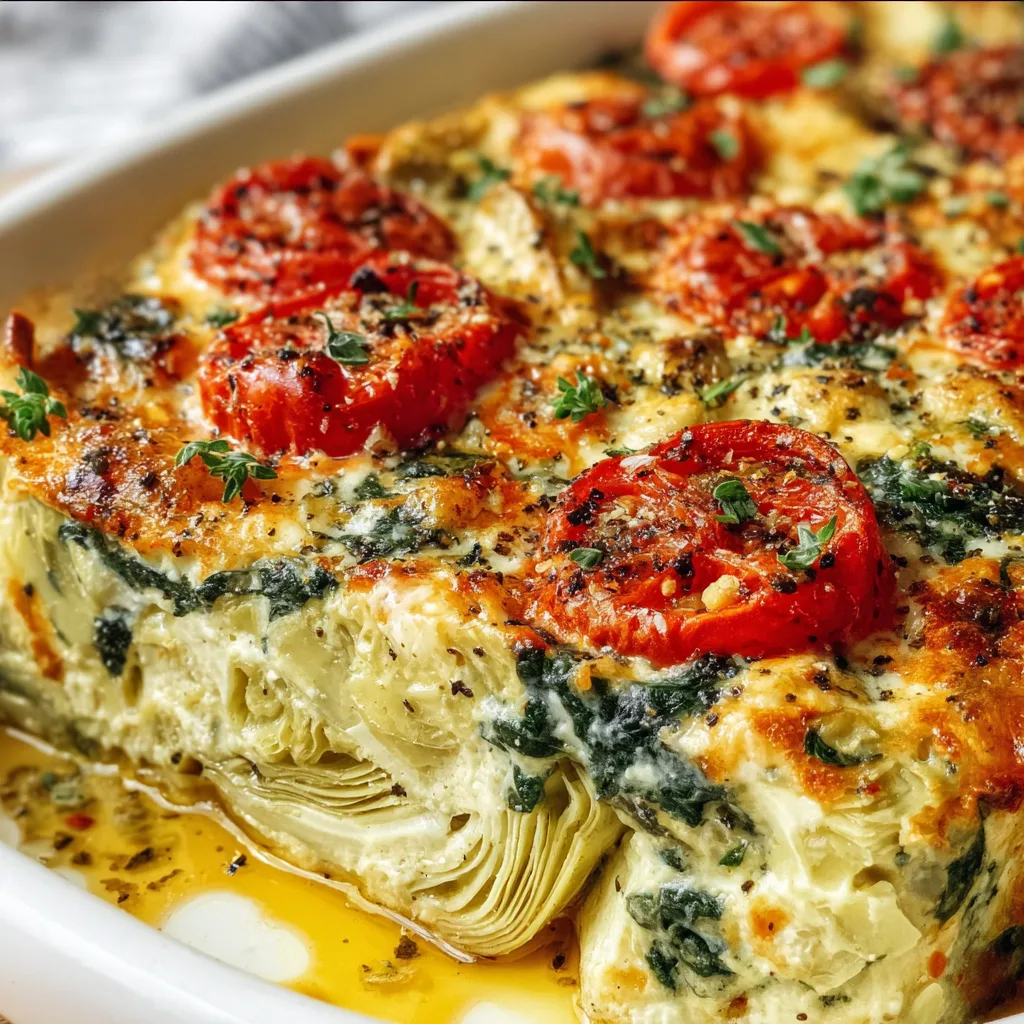 Delicious Spinach Artichoke Tomato Casserole Recipe | Healthy &amp; Easy Dinner Idea