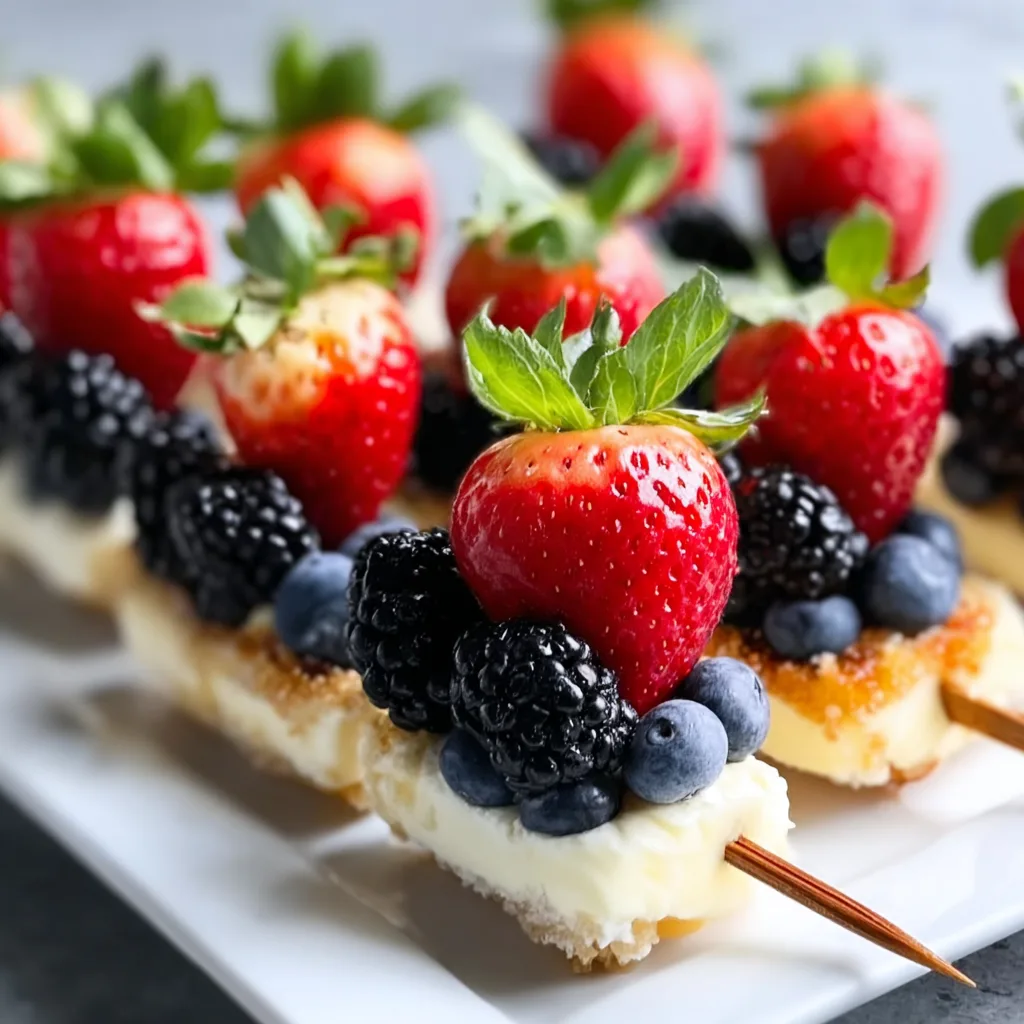 Berry Cheesecake Dessert Kabobs – Easy &amp; Delicious Fruit Skewers Recipe